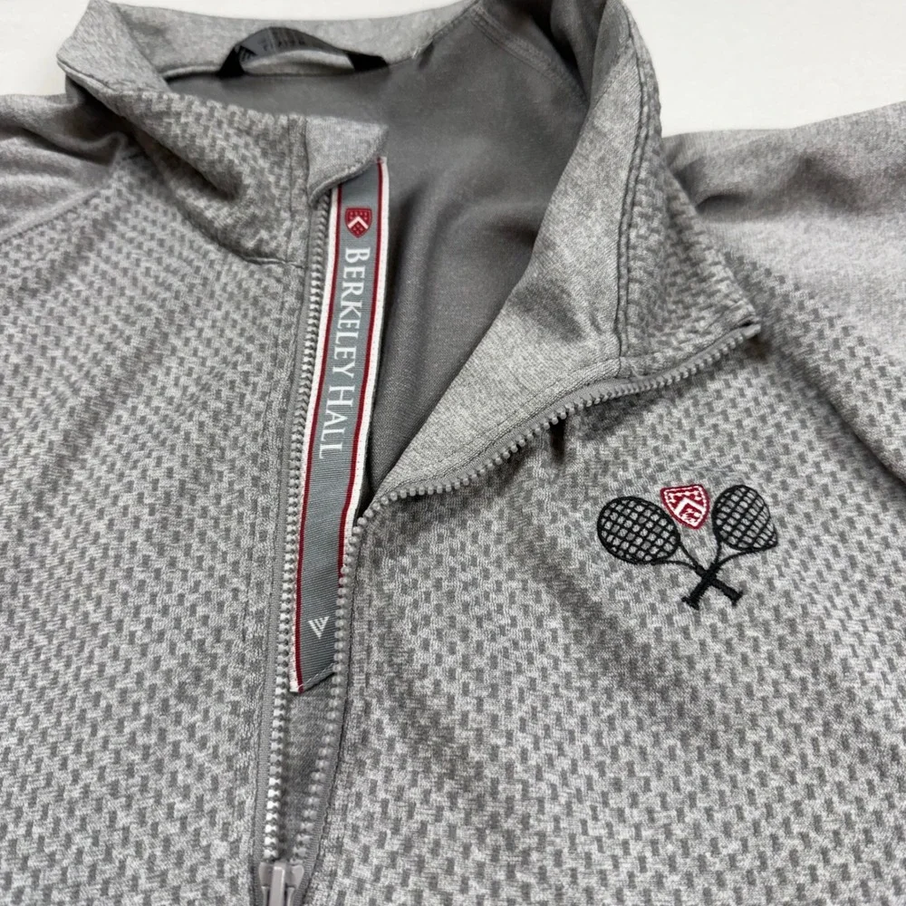 Levelwear Mens XL Berkeley Hall Tennis 1/4 Zip Pullover Gray Performance Shirt